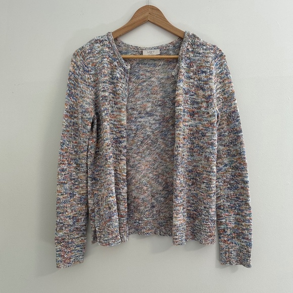 Loft Outlet Women’s Medium Multicoloured Pastel Button up Cardigan - Picture 1 of 6